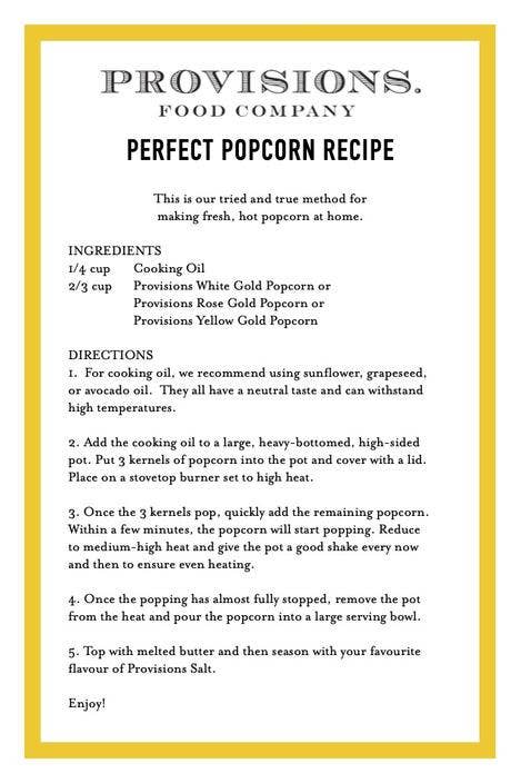 Provisions Food Company - Yellow Gold Popcorn