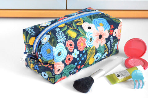 Rifle Paper Co Navy Garden Party - Boxy Toiletry Bag - 1