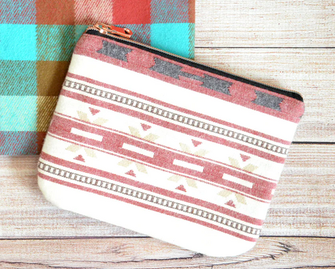  Rust Taos Flannel Small Zipper Pouch - 1