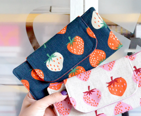 Navy Blue Strawberry Wallet - 1