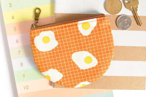 Orange Fried Egg Round Coin Purse - 1