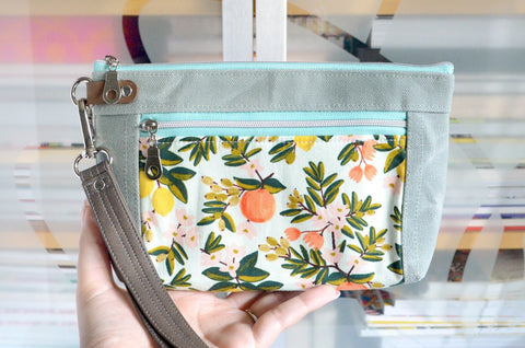 Mint Citrus Double-Zip Wristlet - 1