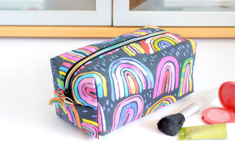 Black Rainbow Boxy Toiletry Bag - 1