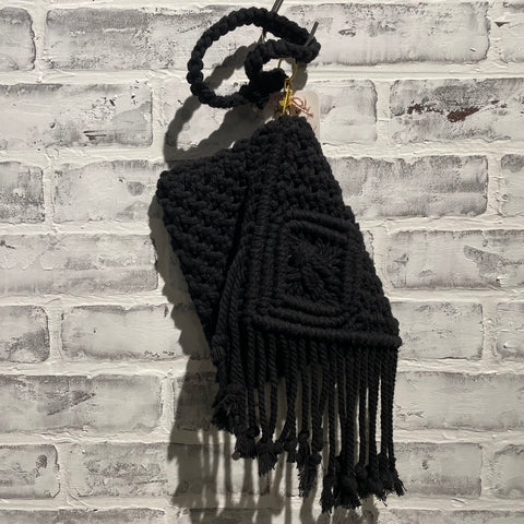 Macrame clutch - Black