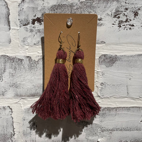 Earrings - Purple tassel