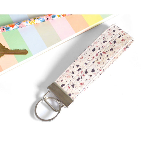 Terrazzo Cork Leather Keychain