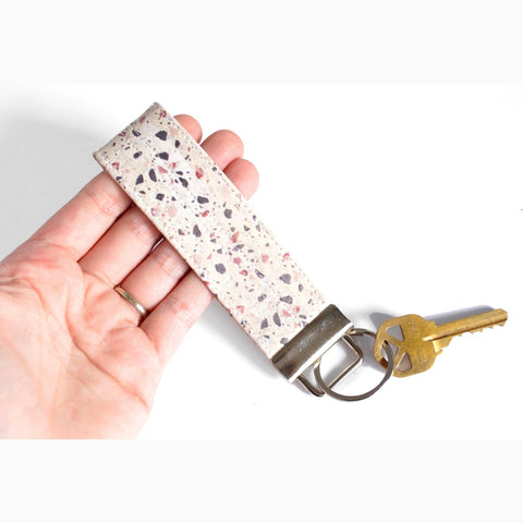 Terrazzo Cork Leather Keychain