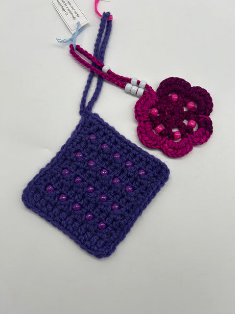 Crochet Beaded Wristlet/Bag Charm - Made to Hold