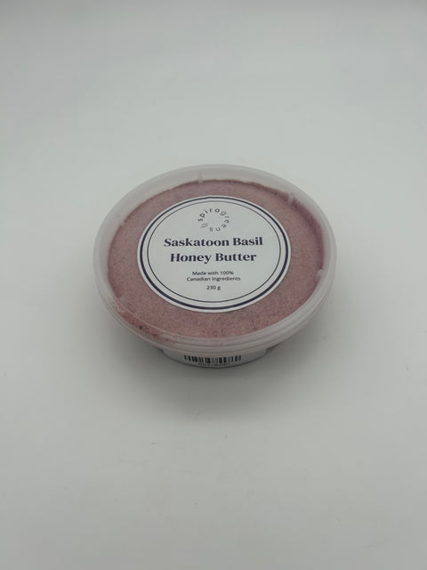 Saskatoon Basil Honey Butter - 230g - Spira Greens