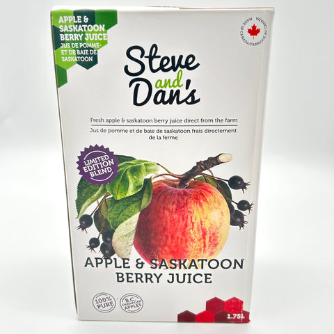 Apple/Saskatoon Juice - Steve and Dan's Fresh B.C. Fruit - 1.75L