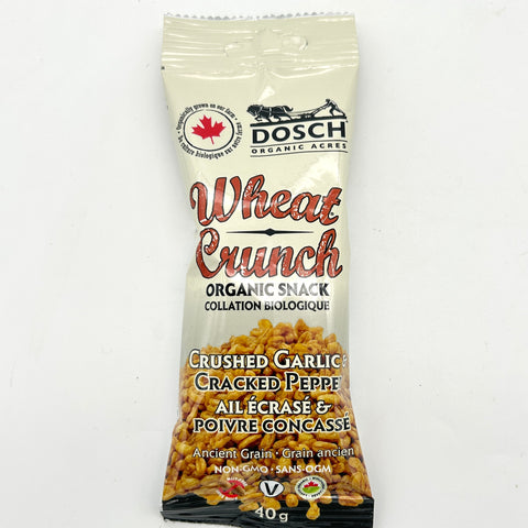 Wheat Crunch - Crushed Garlic and Cracked Pepper - Organic Snack - Dosch Organic Acres (40g)
