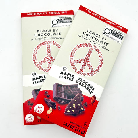 Dark Chocolate Bar w/ Maple Flakes - Peace By Chocolate - 46g