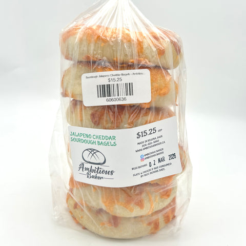 Sourdough Jalapeno Cheddar Bagels - Ambitious Baker - 6 Pack
