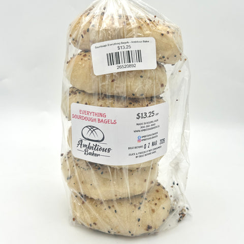 Sourdough Everything Bagels - Ambitious Baker - 6 Pack