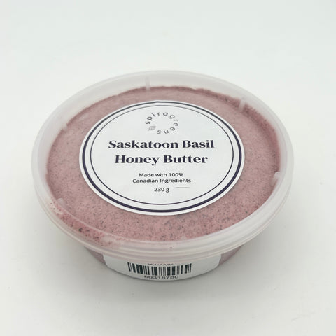 Saskatoon Basil Honey Butter - 230g - Spira Greens