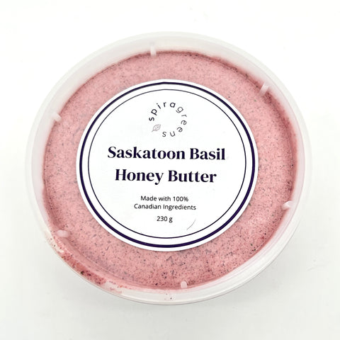 Saskatoon Basil Honey Butter - 230g - Spira Greens