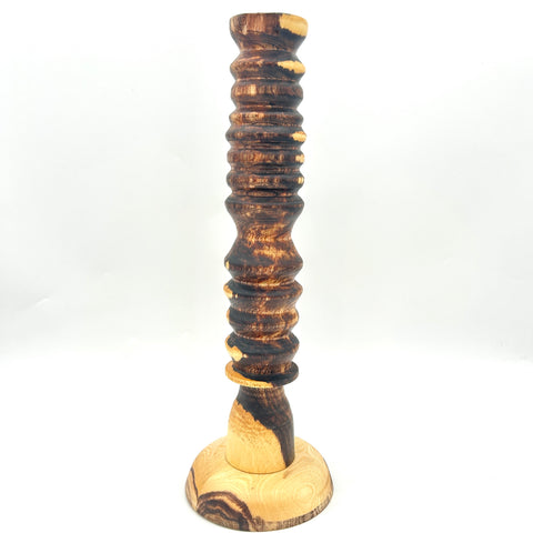 #205 Carragand Wooden Candle Stick Holder - KJ Becker