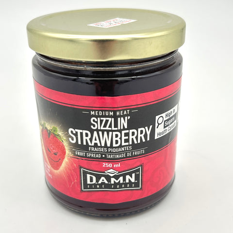 Sizzlin' Strawberry - Hot Pepper Fruit Spread - D.A.M.N. Fine Foods - 250mL