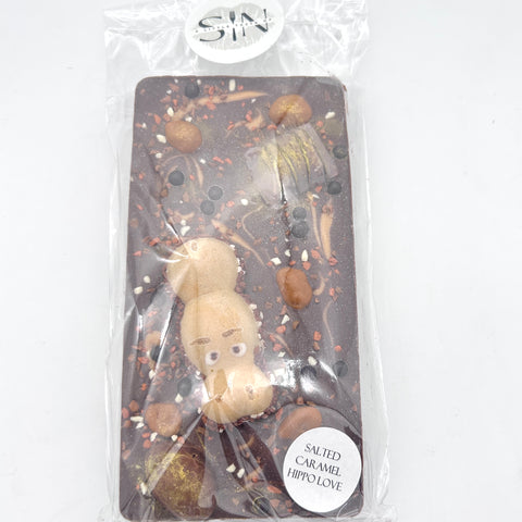 Artisan Chocolate Bar - Salted Caramel Hippo Love