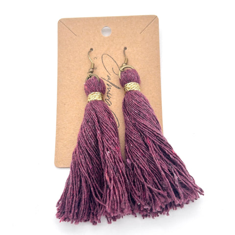 Earrings - Purple tassel