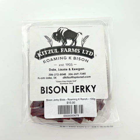 Bison Jerky Bites - Roaming K Ranch - 100g