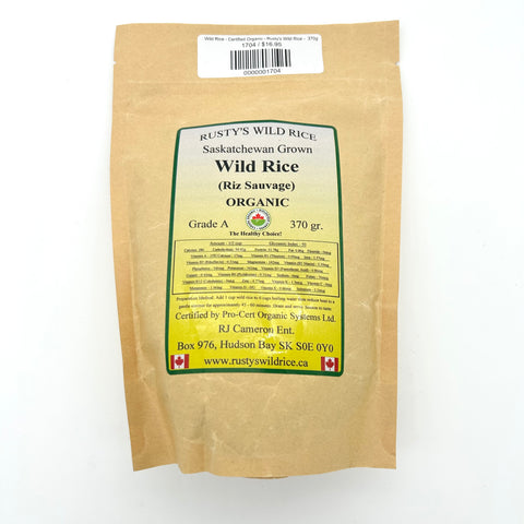 Wild Rice - Certified Organic - Rusty's Wild Rice -  370g