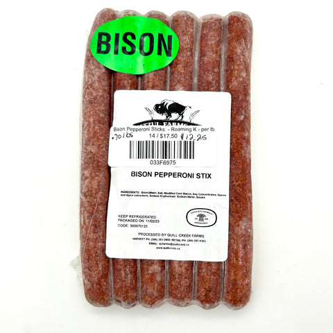 Bison Pepperoni Sticks  - Roaming K - per lb