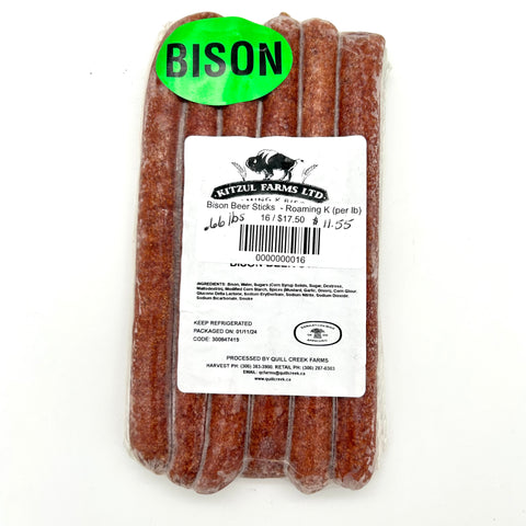 Bison Beer Sticks  - Roaming K (per lb)