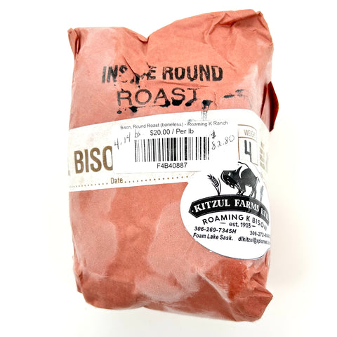 Bison, Round Roast (boneless) - Roaming K Ranch - Per lb