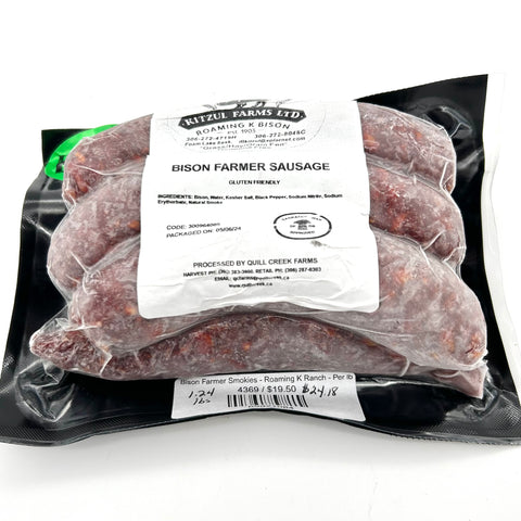 Bison Farmer Smokies - Roaming K Ranch - Per lb