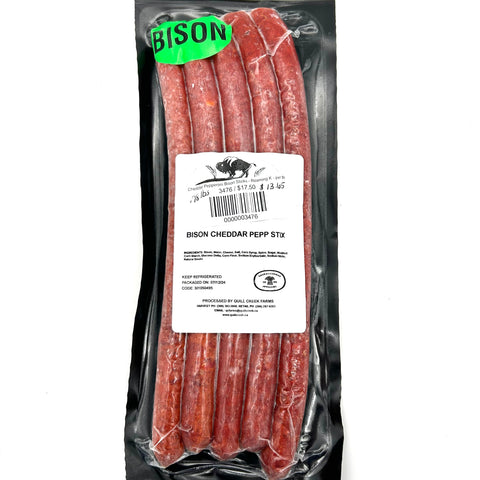 Cheddar Pepperoni Bison Sticks - Roaming K - per lb