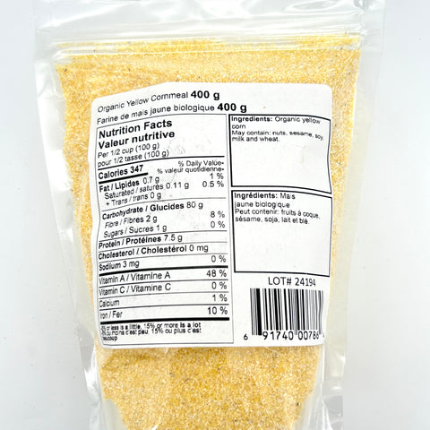 Organic Yellow Cornmeal - Greenboy Foods - 400g