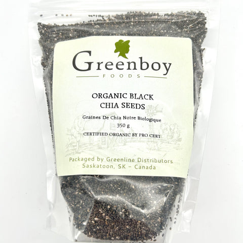 Organic Black Chia Seeds - Greenboy Foods - 350g