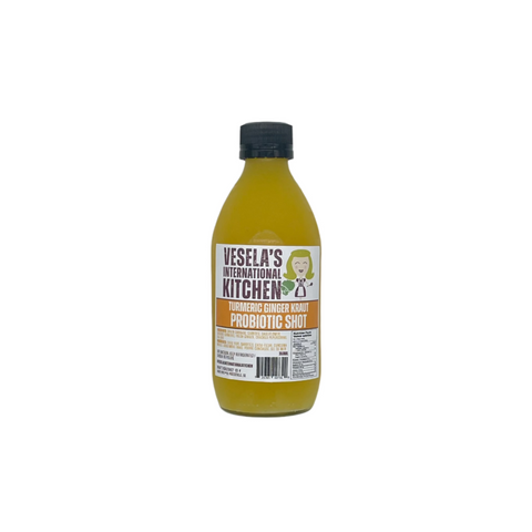 Probiotic Kraut Juice - Turmeric Ginger - Vesela's International Kitchen - 350 mL