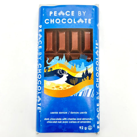 Dark Chocolate Bar w/ Almonds & Cherries - Peace By Chocolate - 92g