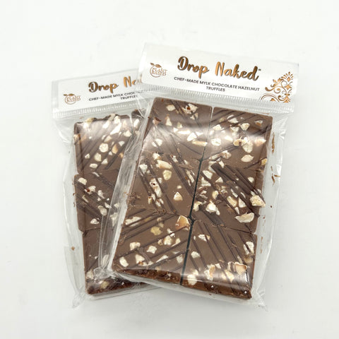 Hazelnut Truffle Mylk Chocolate Squares - Drop Naked Chocolate - 6 Squares