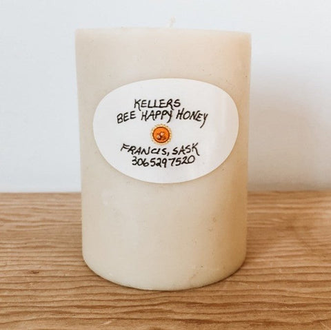 Keller's Bee's Wax Pillar Candle 4-Inch