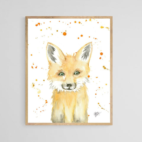 Fox Cub Watercolour Print