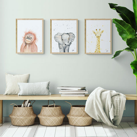 Baby Elephant Watercolour Print