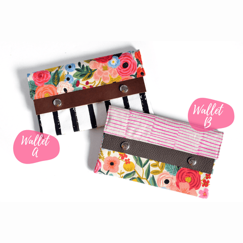 Pink Rifle Paper Co Garden Party Large Leather Snap Wallet