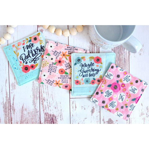 Blue & Pink Sweary - Coaster Set