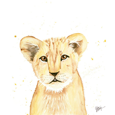 Lion Cub Watercolour Print