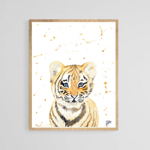 Tiger Cub Watercolour Print