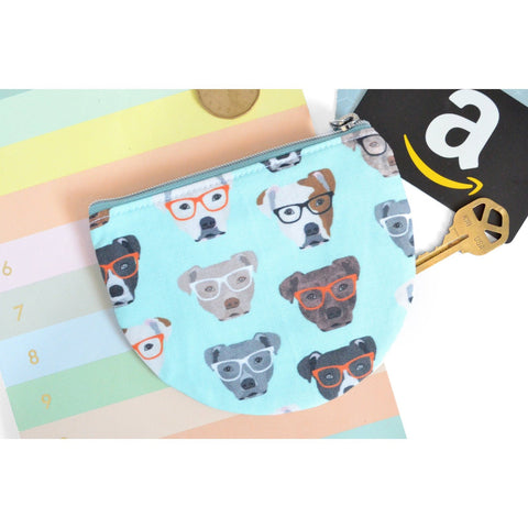 Light Blue Pups Round Coin Purse