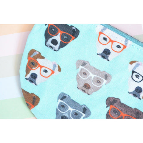 Light Blue Pups Round Coin Purse