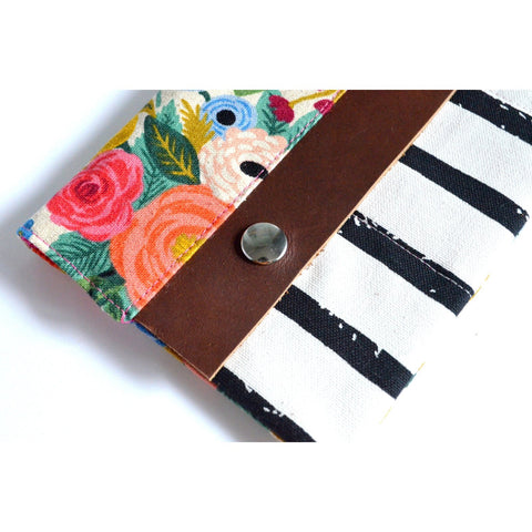 Pink Rifle Paper Co Garden Party Large Leather Snap Wallet