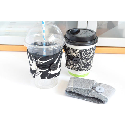 Black & White Bird Coffee Sleeve