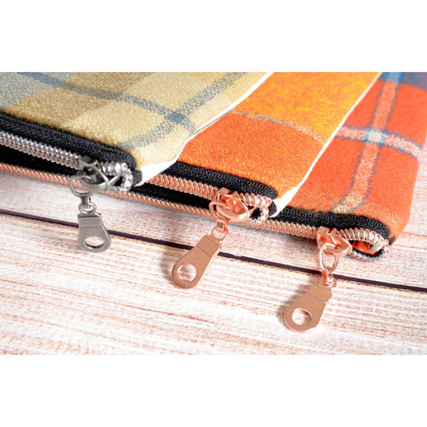 Rustic Plaid Flannel Small Zipper Pouch