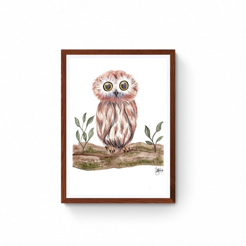 Owl Watercolour Print