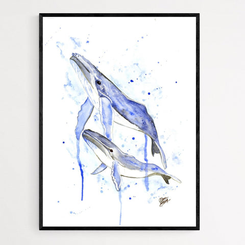 Whale Watercolour Print